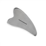 TWEEZERMAN Gesichtsmassager (Gua Sha Stein für Gesicht Augen Anti Aging, Rostfreier Edelstahl, Gesichtspflege), Silber