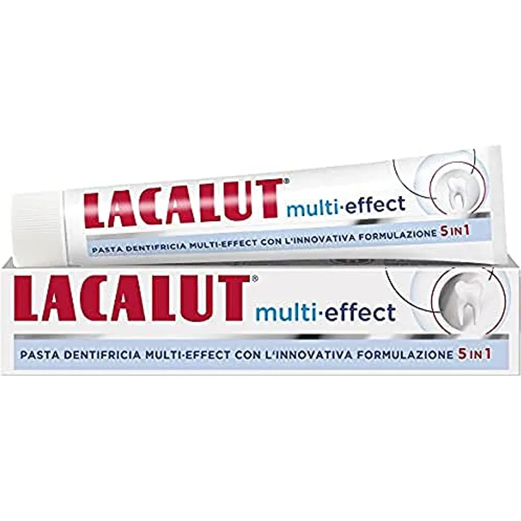 Lacalut Multi-Effect - Fluoreszierende Zahnpasta, Formel 5 in 1 - 75 ml