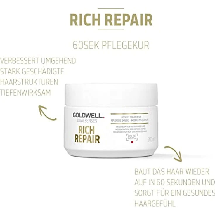Goldwell Dualsenses Rich Repair 60sec Treatment Haarmaske 200 ml – Bild 2
