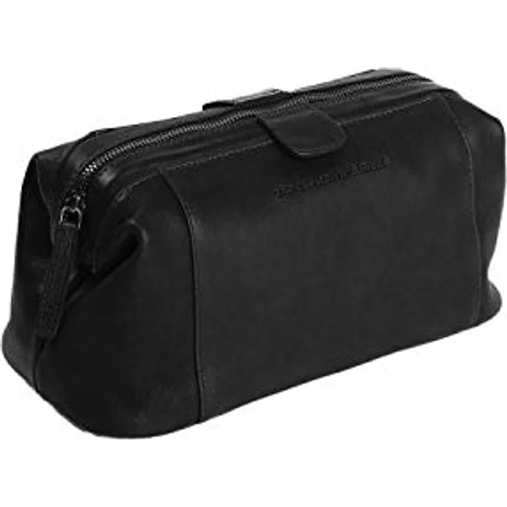 Chesterfield Brand The Kulturbeutel Vince Leder für Damen und Herren | Reise Waschen Rasieren Kosmetik Tasche Badezimmer Toilettenartikel Großer Organizer Make-up, Schwarz, Large – Bild 1
