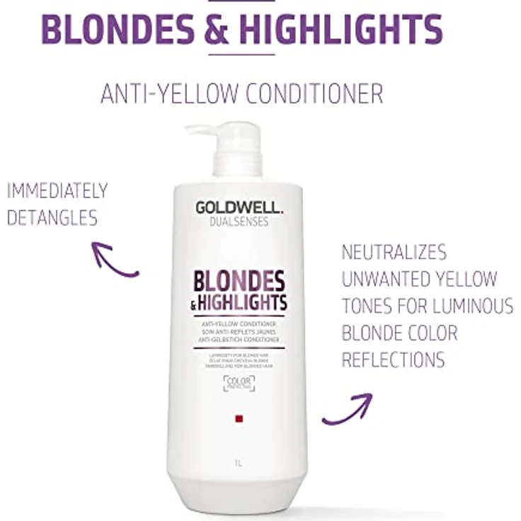 Goldwell Dualsenses Blondes & Highlights Anti Gelbstich Conditioner 1000 ml – Bild 2