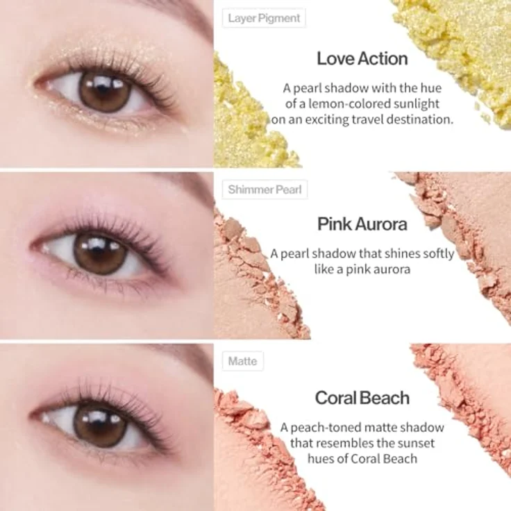 Unleashia Glitterpedia Eye Palette, Lidschattenpalette Farbton No.7 All of Peach Ade, 6.2 g mit intensiver Pigmentierung und Glitzereffekt – Bild 6