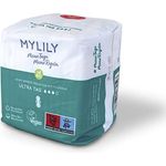 MYLILY® Damen Binden Bio Tag, 100% Bio-Baumwolle, atmungsaktiv, ohne Duftstoffe, für starke Blutung, mit Flügeln, 14 Stück