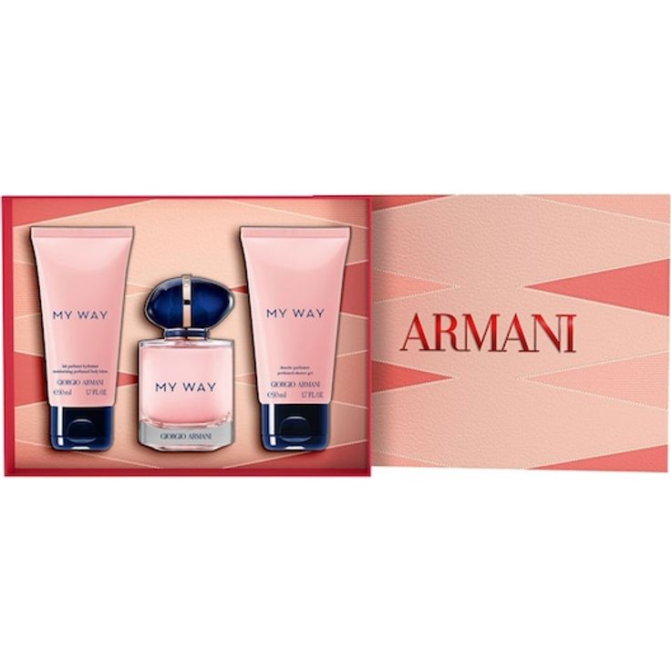 Armani My Way Set Damenparfum, 3-teiliges Eau de Parfum Set mit 50 ml Parfum, 50 ml Bodylotion und 50 ml Duschgel, blumig-holziger Duft