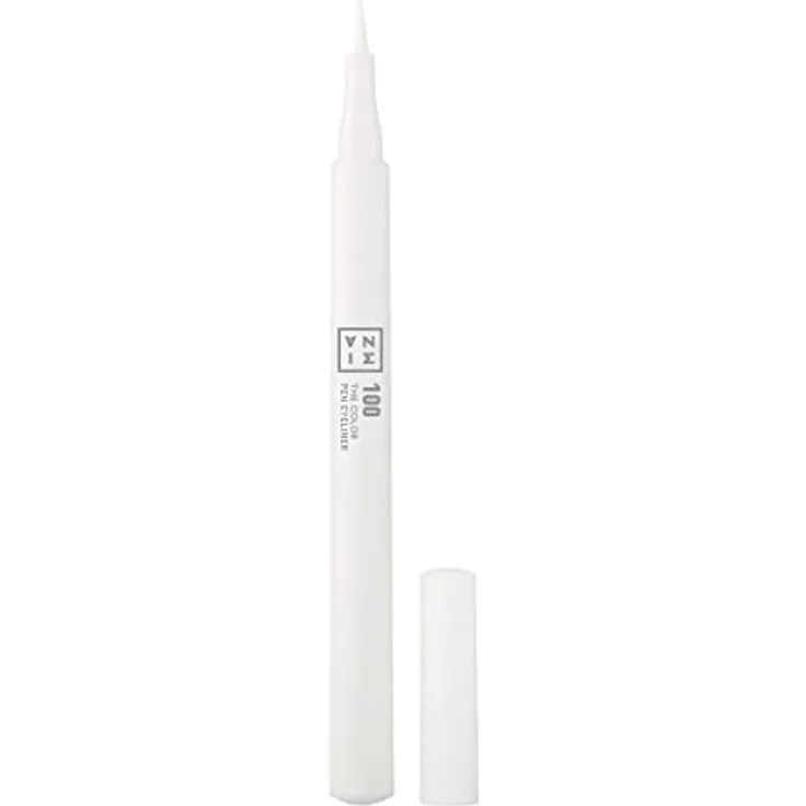 3INA The Color Pen Eyeliner, Filzstift-Eyeliner in Weiß, 1 ml mit präziser Linie und intensiver Farbgebung