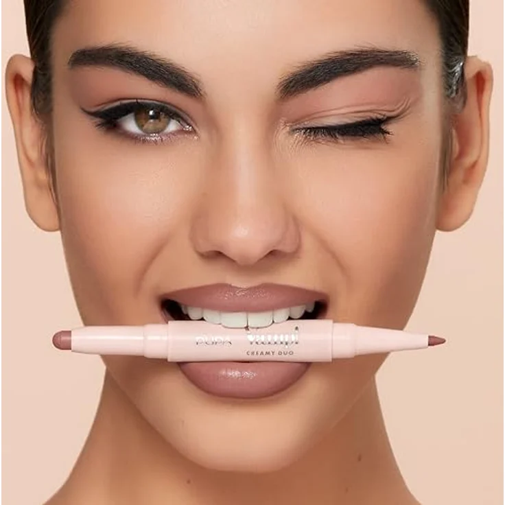 Pupa Vamp! Creamy Duo Lip Pencil #001 Fair Nude, Lippenstift mit präziser Konturdefinition und cremiger Textur, 1 g – Bild 13
