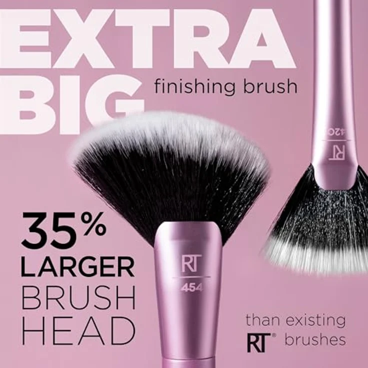 Real Techniques Extra Big Finishing Brush RT 454, Pinsel für die Wangen mit langen, feinen Borsten, vegan – Bild 3