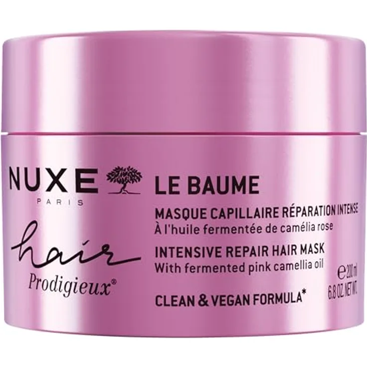 NUXE Hair Prodigieux Le Baume Intensive Repair Hair Mask, 200 ml - Haarmaske mit fermentiertem rosa Kamelienöl, nährt und repariert, schützt vor Haarbruch