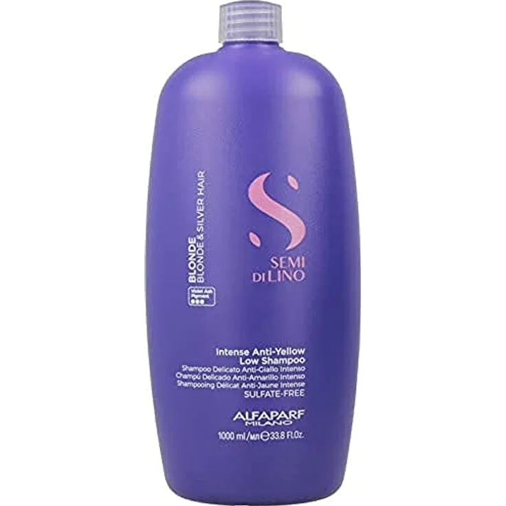 ALFAPARF MILANO semi di lino blond champú delicado anti-amarillo intenso 1000 ml, Shampoo für blondes Haar