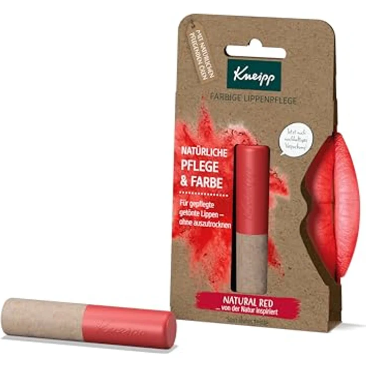 Kneipp Farbige Lippenpflege Natural Red, Lippenbalsam für Damen mit 100% natürlichen Inhaltsstoffen, 3,5 g – Bild 1