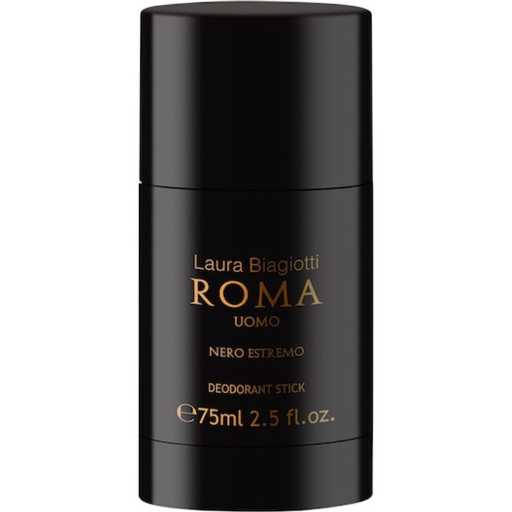 Laura Biagiotti Nero Estremo Deodorant, 75 ml, luxuriöser Duft mit würzigen und holzigen Akzenten, hautverträglich