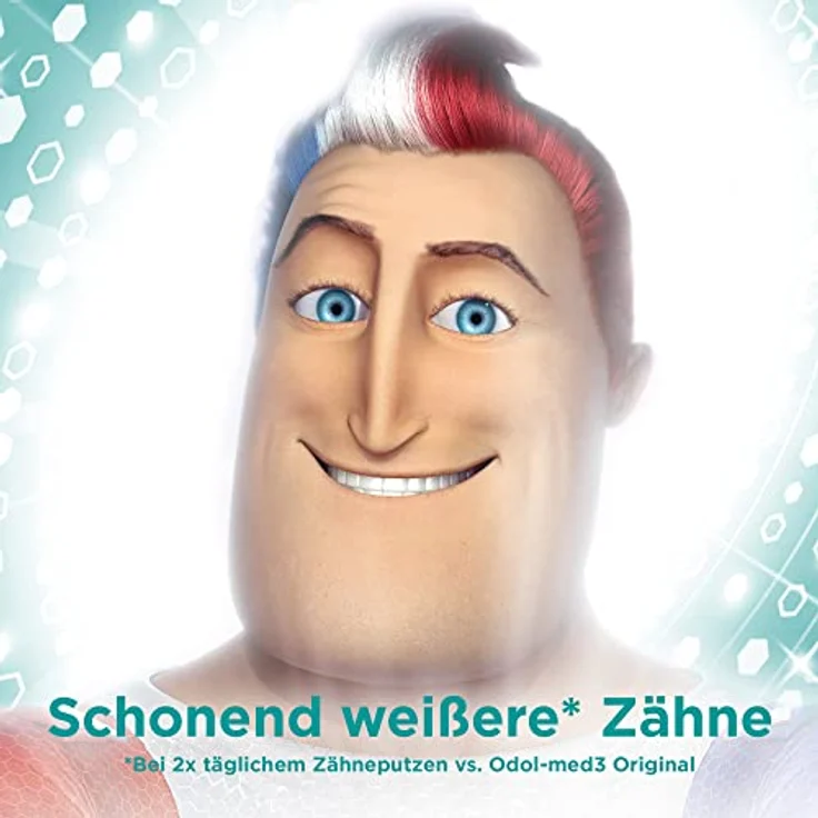 Odol-med3 Samtweiss Whitening Zahnpasta, 75ml, schonend für weiße Zähne, Zahnschmelz-Schutz und Fluorid-Formel – Bild 2