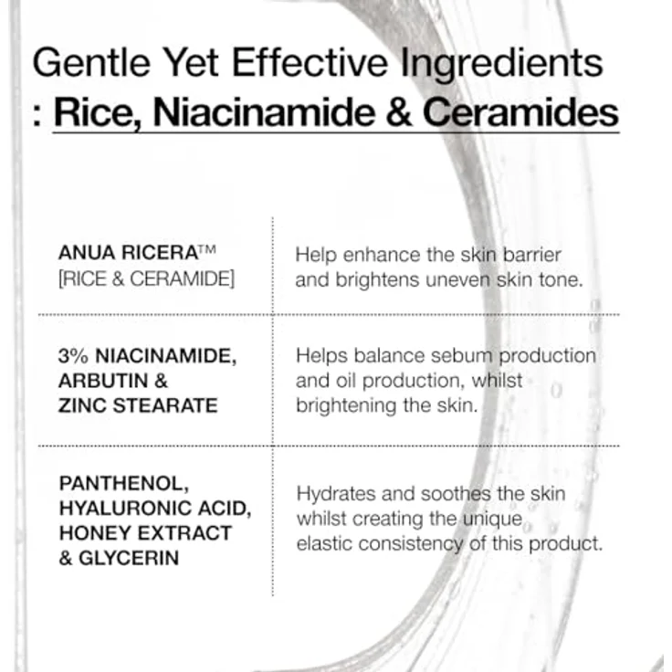 ANUA RICE CERAMIDE 7 HYDRATING BARRIER SERUM, aufhellendes, feuchtigkeitsspendendes Serum für das Gesicht, Reis, Hyaluronsäure, Niacinamid, nicht komodogen, Glashaut, 50 ml/1,69 fl.oz. – Bild 4
