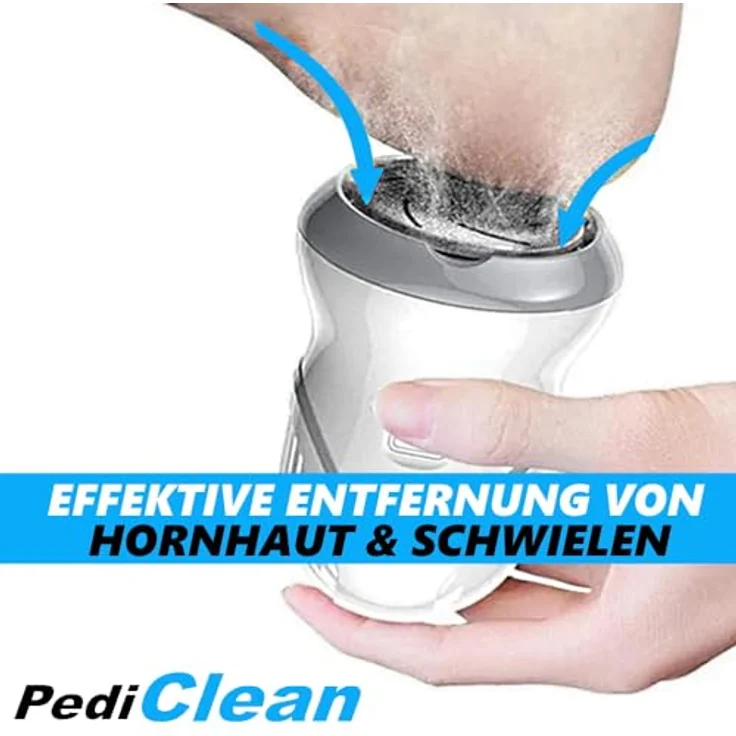 MAVURA Elektrischer Hornhautentferner PediClean mit Vakuum-Saugfunktion, für seidig weiche Füße, elektrisch - Transparent – Bild 3