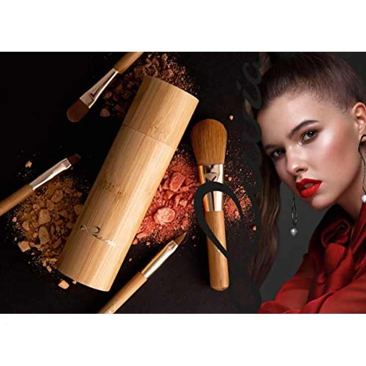 Luvia Cosmetics Kosmetikpinsel-Set Travel Bamboo Tube, 4 tlg. Make-up Accessoires Set, Dekorative Kosmetik Make-up Accessoires – Bild 9