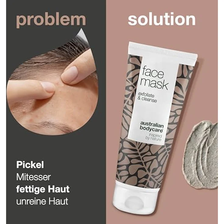 Australian Bodycare Tea Tree Oil Gesichtsmaske, 100 ml, reinigend mit Tonmineralien für Herren – Bild 2