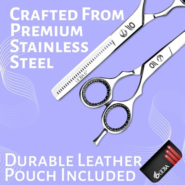OCBA Professionelle Haarschneideschere 6,5 Zoll Silber, ergonomisches Design für präzise Schnitte, ideal für Friseure und Salons – Bild 4