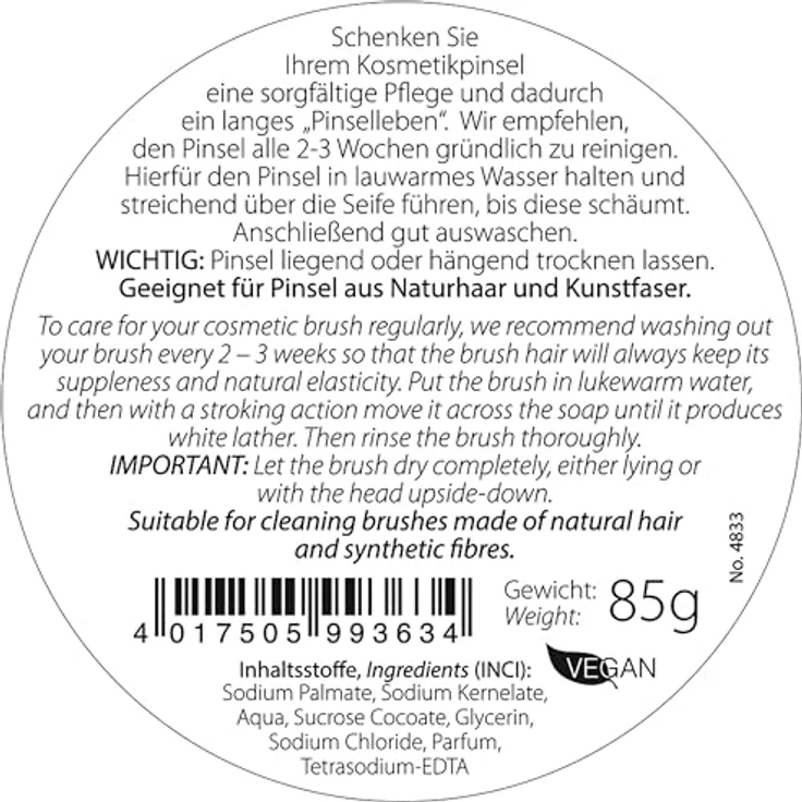 Reinigungsseife für Kosmetikpinsel - 85g, Dekorative Kosmetik Make-up Accessoires – Bild 4
