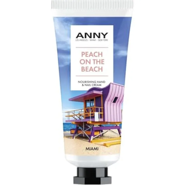 ANNY Nourishing Hand & Nail Cream Peach on the beach, Shea Butter Handcreme & Nagelpflege mit Panthenol, Keratin und Pfirsichduft, 75 ml
