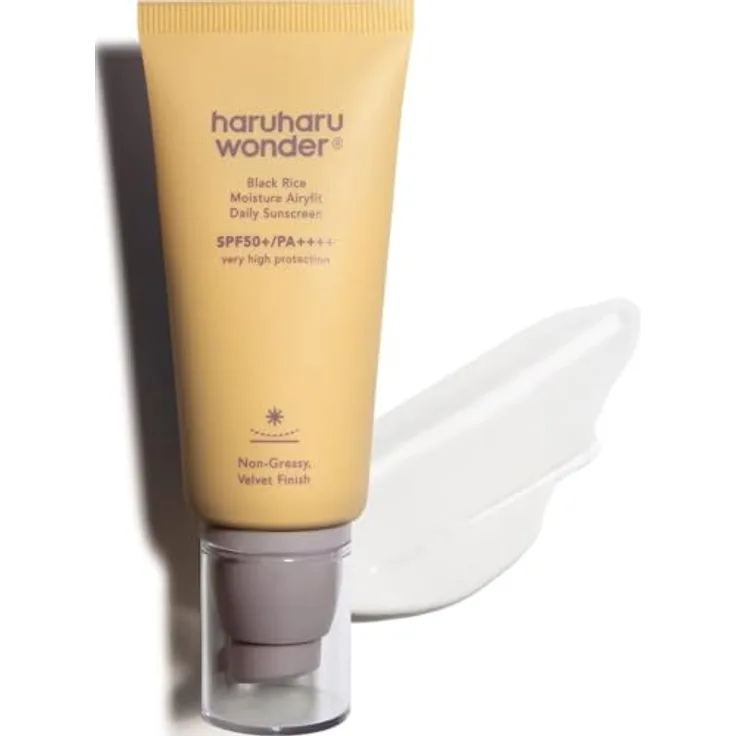 Haruharu Wonder Black Rice Moisture, leichtes schützendes Fluid mit SPF 50+, ohne Parfümierung, 50 ml, schützt vor UV-Strahlen und Hautalterung