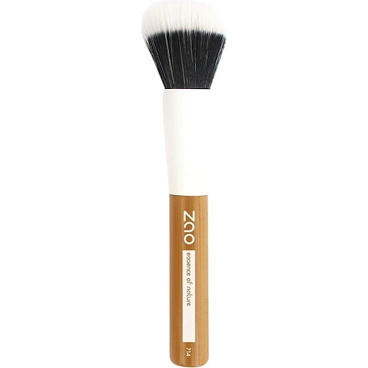 Zao Duo Fiber Foundation Brush, veganer Puderpinsel mit ergonomischem Design und weichen Synthetikborsten, 1 Stk.