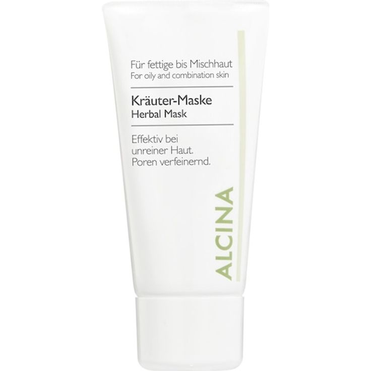 ALCINA Kräuter-Maske für fettige Haut, 50 ml - mit Kaolin, Salbei und Lavendelöl zur Porenverfeinerung und mattierten Hautbildern