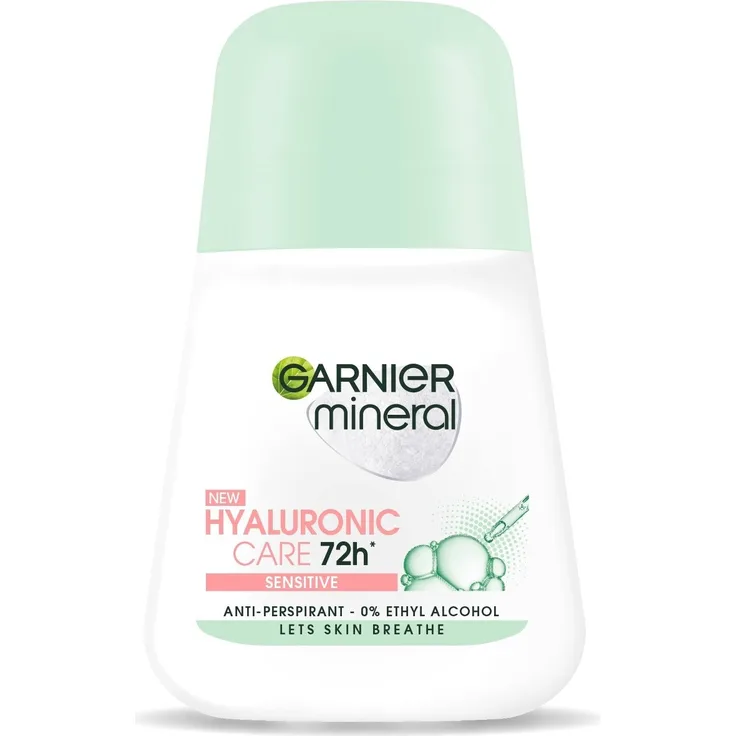 Garnier Mineral Roll-on 72H Hyaluronic Care, Antitranspirant für empfindliche Haut, 50ml, alkoholfrei