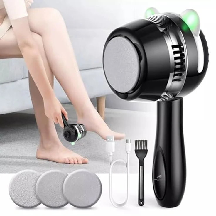 Lalano`S Cosmetics Elektrischer Hornhautentferner Soft feet - mit integriertem Vakuumsystem, kosmetikbehandlungsgerät, Maniküre Pediküre Set, Beauty – Bild 5