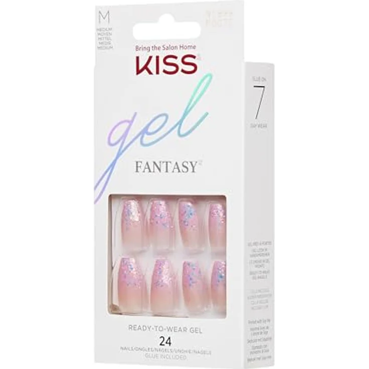 KISS Gel Fantasy Ready to Wear Gel künstliche Fingernägel Winter Sparks 24 St. – Bild 3