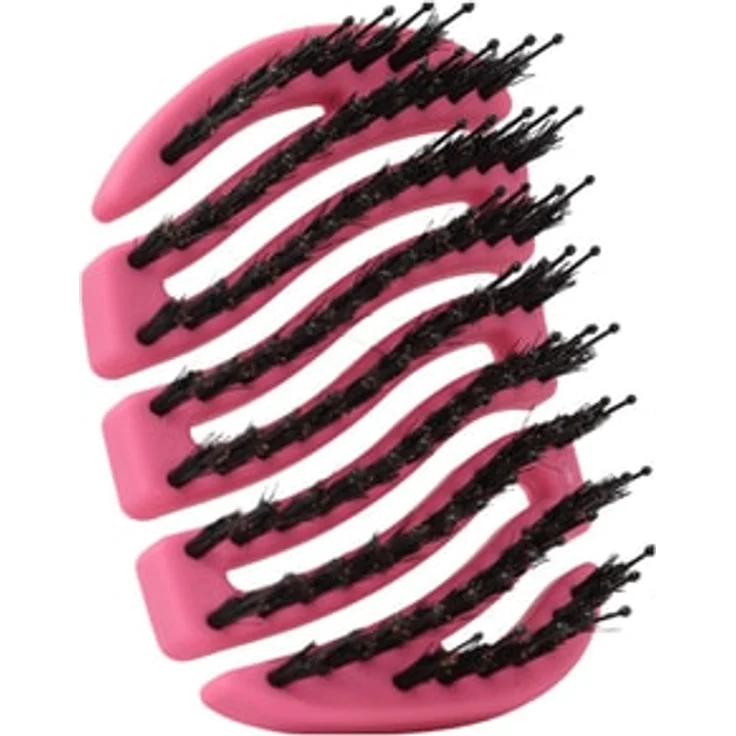 Sister Young MILA FUCHSIA BV - kompakte No Tangle Bürste mit natürlichen Wildschweinborsten und Nylonstiften