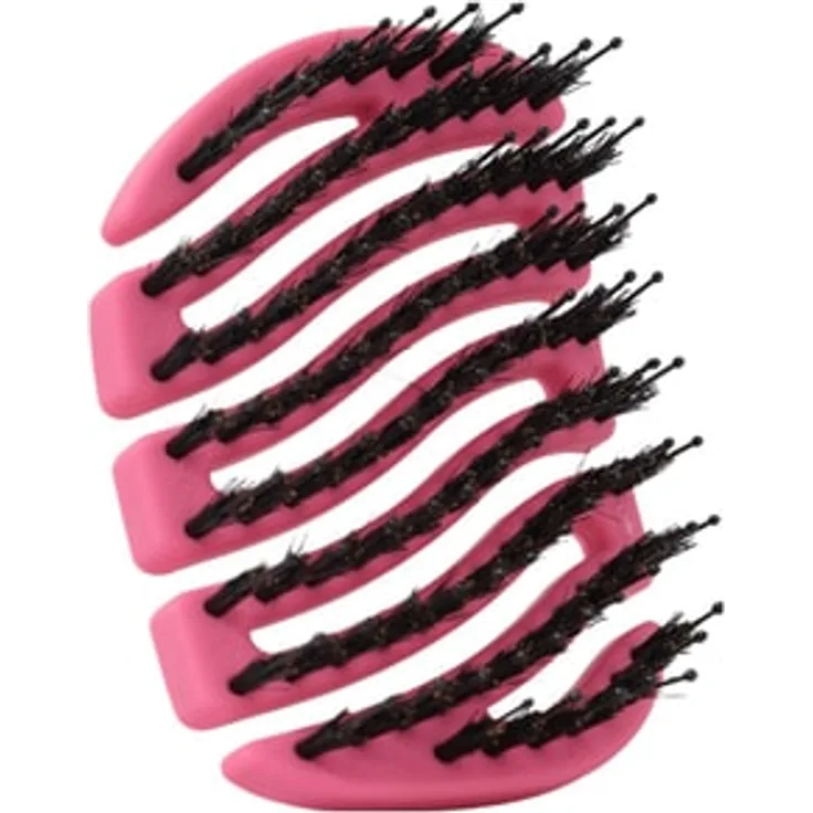 Sister Young MILA FUCHSIA BV - kompakte No Tangle Bürste mit natürlichen Wildschweinborsten und Nylonstiften