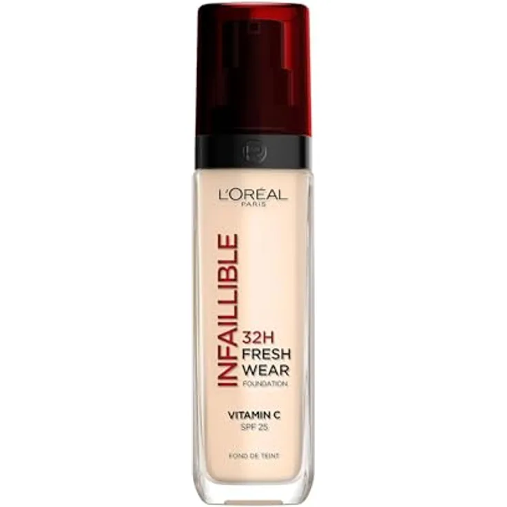 L'Oréal Paris Infaillible 32H Fresh Wear Make-up, Wasserfest und langanhaltend, Flüssige Foundation mit LSF 25, Farbe 10 Neutral, 30 ml