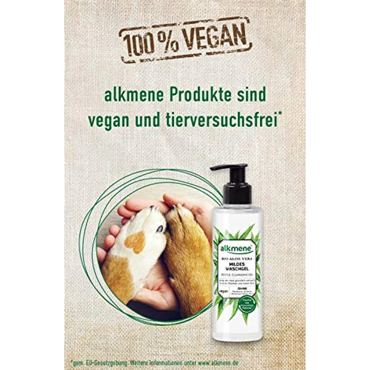 alkmene Waschgel mit Bio Aloe Vera - milde Gesichtsreinigung für alle Haut Typen - vegane Gesichtspflege ohne Silikone, Parabene, Mineralöl, PEGs, SLS & SLES im 3er Vorteilspack (3x 180 ml) – Bild 4