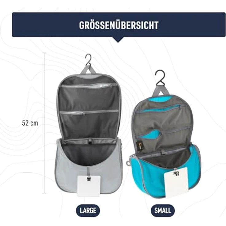 Sea To Summit Ultra-Sil Hanging Toiletry Bag, Necessaire, Grau, 6 l mit bruchsicherem Spiegel und Aufhängeoption – Bild 4