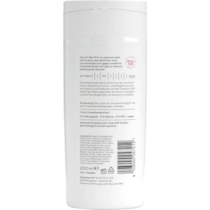 Sebamed Anti-Aging Lotion, Bodylotion mit Q10, für Männer und Frauen, schnell einziehend, gegen Juckreiz und Austrocknung, 200 ml, für trockene Haut – Bild 3