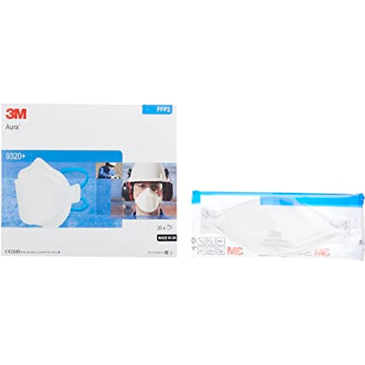 3M Aura 9320+ FFP2 20 Stück, Faltmaske, 3-teiliges Design für Tragekomfort und problemloses Sprechen – Bild 8