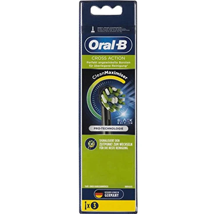 Oral-B CrossAction CleanMaximiser Black Edition 3er Aufsteckbürste – Bild 2
