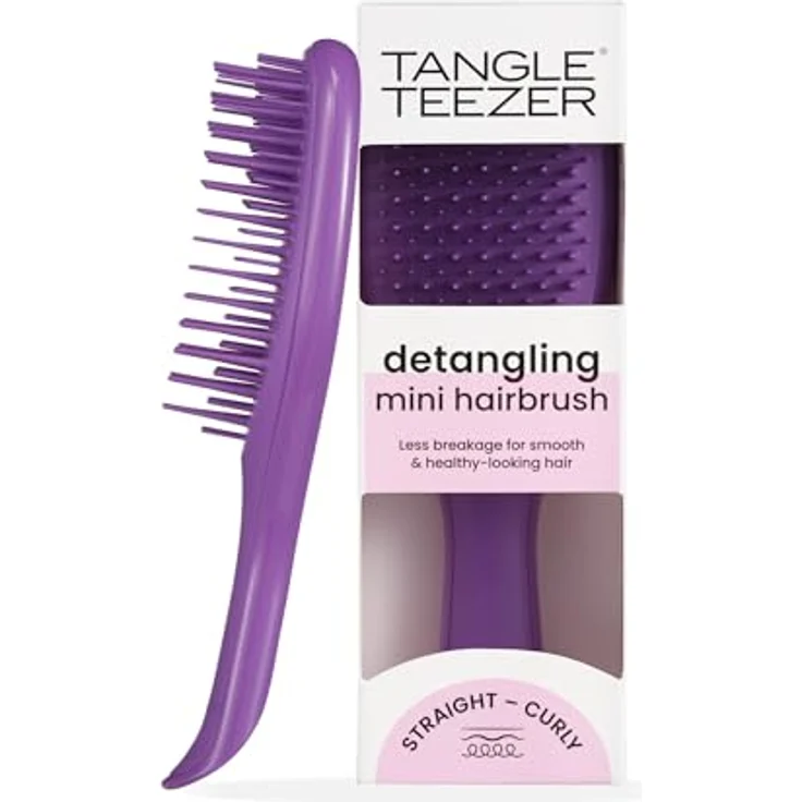 Tangle Teezer The Ultimate Detangler Mini, Flachbürste für Damen, sanft zu Haar und Haut, Fresh Purple – Bild 1