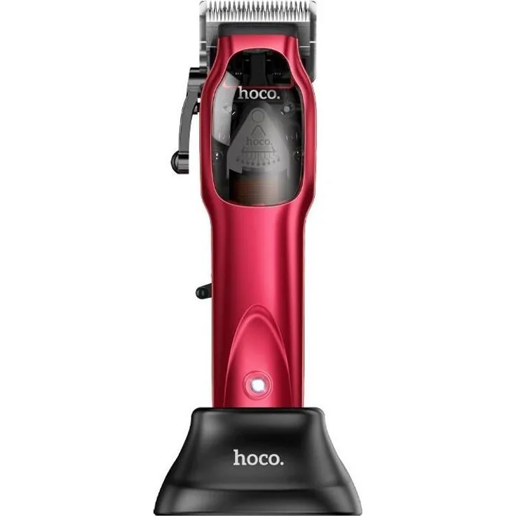 HOCO DAR23 Haarschneider, USB Trimmer mit 90 Minuten Akkulaufzeit, rot, inkl. umfangreichem Zubehör