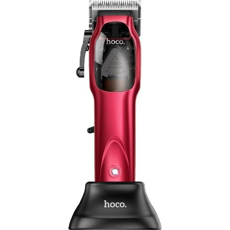 HOCO DAR23 Haarschneider, USB Trimmer mit 90 Minuten Akkulaufzeit, rot, inkl. umfangreichem Zubehör