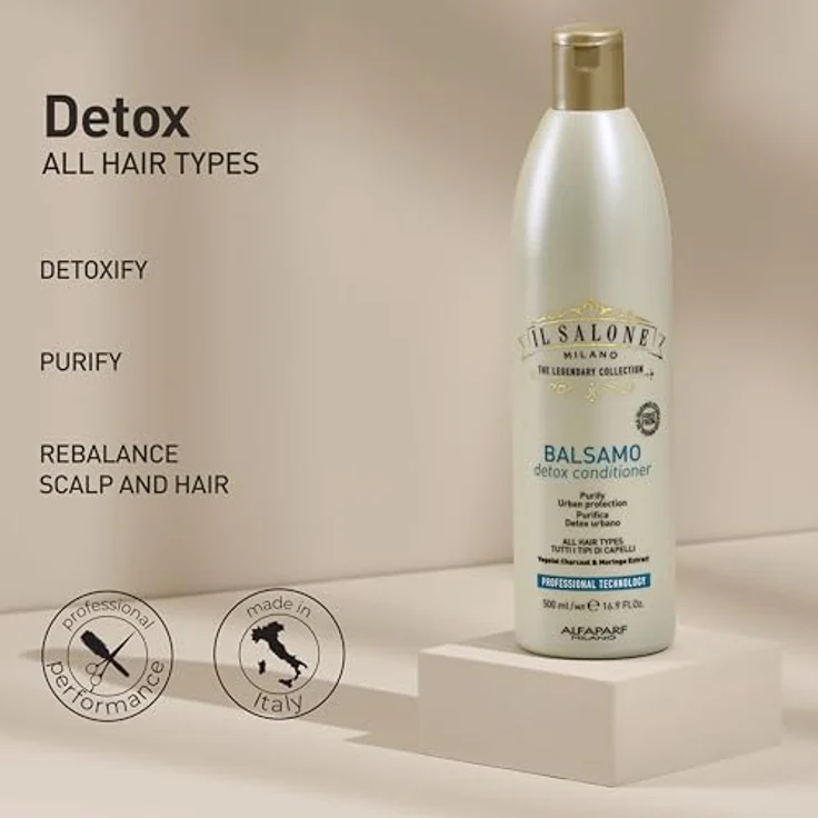 Alfaparf Milano Il Salone Milano Detox, reinigender Detox-Conditioner für alle Haartypen, 500 ml - nährt, pflegt und schützt Haar vor Umwelteinflüssen – Bild 3