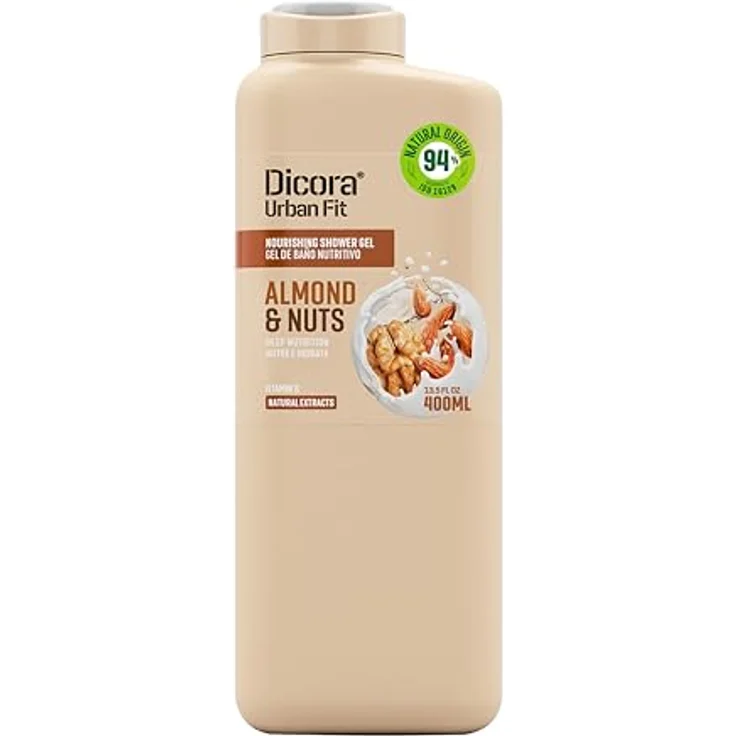 Dicora Urban Fit Duschgel Vitamin B mit Nuss- und Mandelmilch-Extrakt, 400 ml - Moisturizing und pflegend, cruelty-free – Bild 1