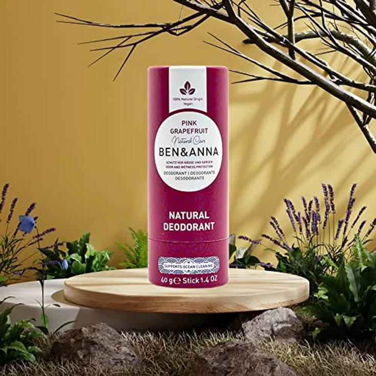 BEN&ANNA veganes Papertube Deo PINK GRAPEFRUIT | zertifizierte Naturkosmetik Deocreme | plastikfreies Deodorant 40g – Bild 4