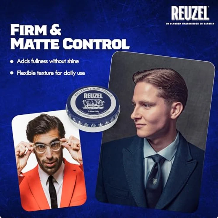 Reuzel Fiber Pomade, Haarpomade für Herren, 95 g, langanhaltende Fixierung, leicht auswaschbar, gesunder Glanz, Textur und Form – Bild 5