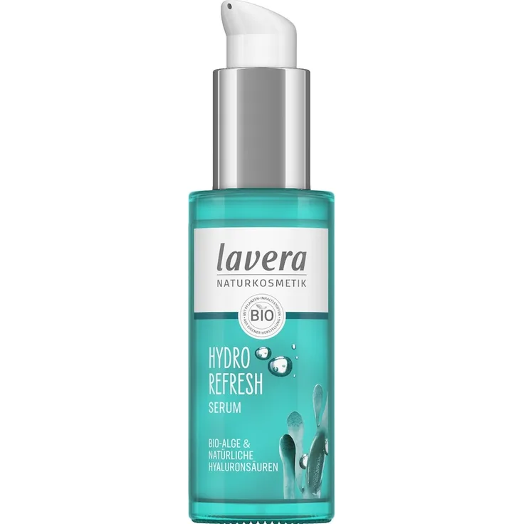 lavera GESICHTSSERUM Hydro Refresh, Feuchtigkeitsserum mit Bio-Algen & Hyaluronsäuren, 30 ml