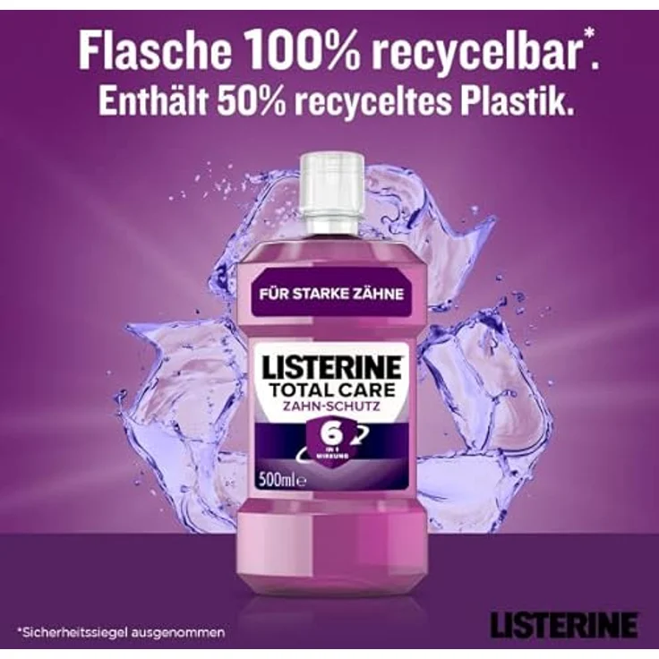 LISTERINE Total Care Zahn-Schutz (500 ml), schützende Mundspülung gegen Karies mit 6 in 1 Wirkung, Rundumschutz für starke Zähne – Bild 5