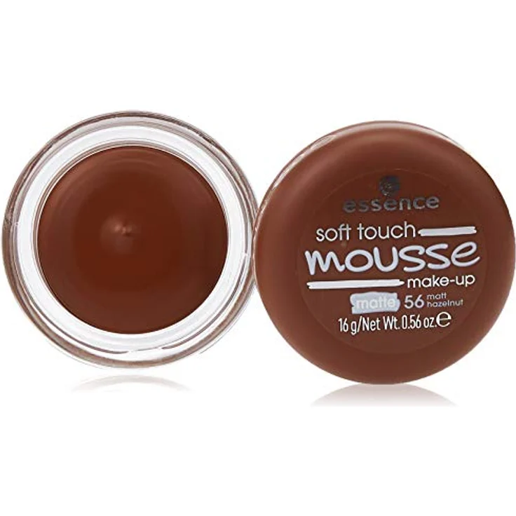 essence soft touch mousse make-up, Foundation Nr. 56 matt hazelnut, für Mischhaut und unreine Haut, vegan, ohne Parfüm, ohne Alkohol (16g) – Bild 1