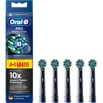 Braun Oral-B Pro CrossAction Original Aufsteckbürsten, optimale Zahnreinigung mit X-förmigen Borsten, schwarz, 4+1 Gratis