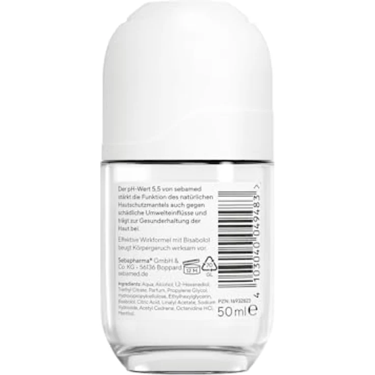 Sebamed Deo Roll-On Frische 50 ml, 48 Stunden Wirkung, ohne Aluminiumsalze, mit Bisabolol, pH-Wert 5,5 – Bild 3