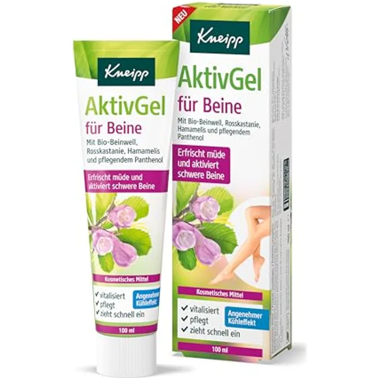 Kneipp AktivGel für Beine, Fußcreme mit Kühleffekt und Bio-Beinwell, 100 ml